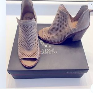 (7) Vince Camuto Kensa open toe bootie in perfect nude color